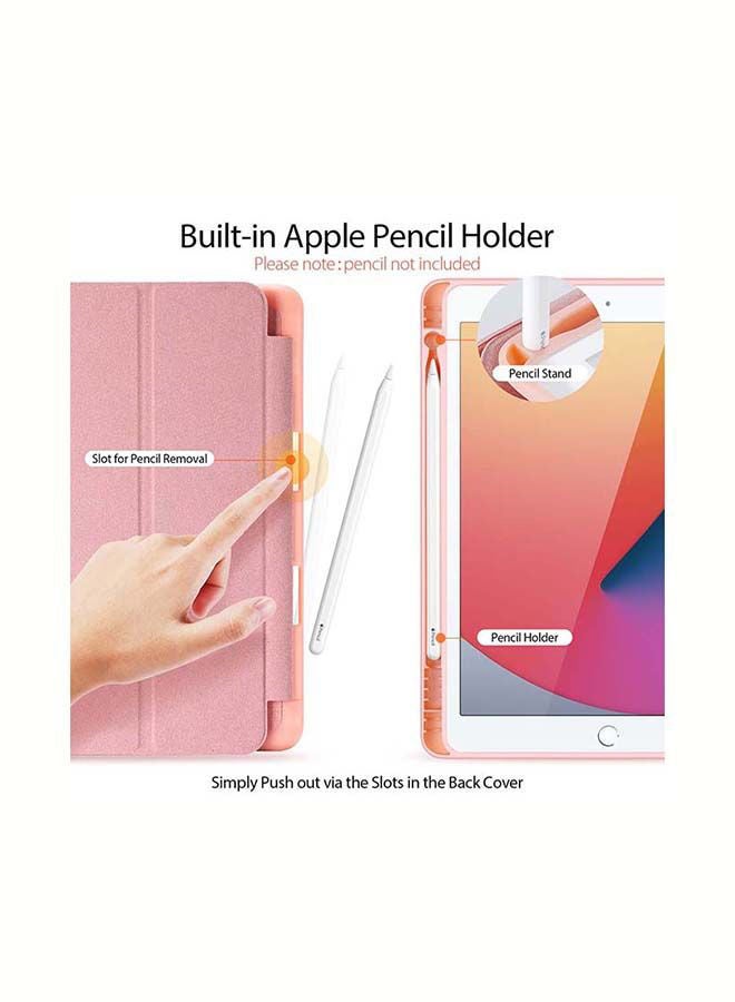 NIBEMINENT Protective Flip Cover For Apple iPad 10.2 inch 9/8/7(2021/2020/2019) with Pencil Holder Pink - Image 2