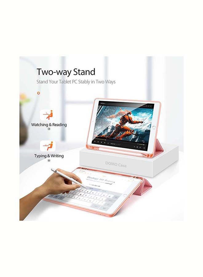 NIBEMINENT Protective Flip Cover For Apple iPad 10.2 inch 9/8/7(2021/2020/2019) with Pencil Holder Pink - Image 3