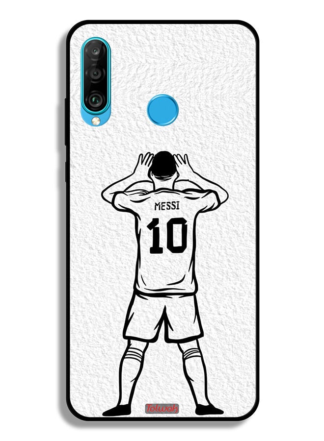 Tolwak Huawei P30 lite Protective Case Cover Messi Sketch - Image 2