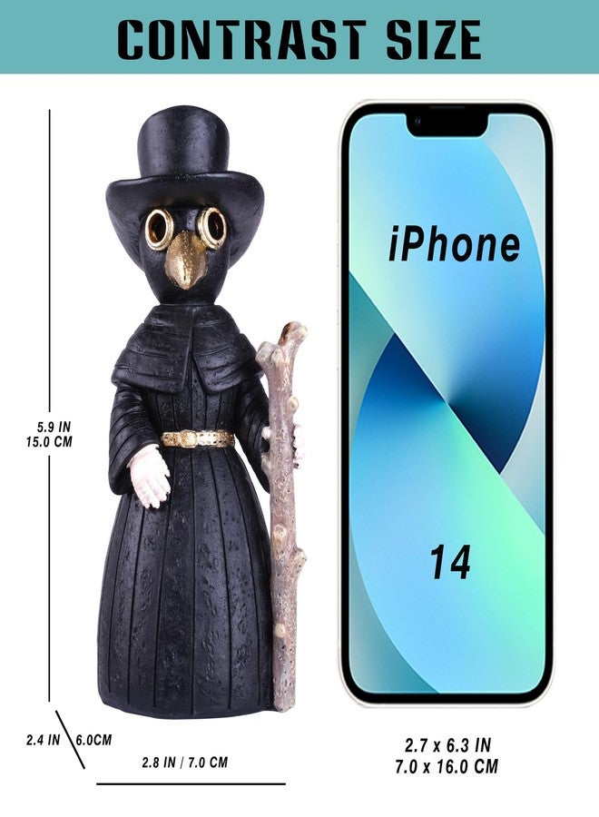 Meyerascal 2026 Upgrade Plague Doctor Incense Holder, Plague Doctor Cone Burner Eyes Will Smoke, Handmade Craftfor Desktop Resin Ornament for Home Decoration, Effective Stress & Anxiety Relief. (Large Doctor) - Image 2