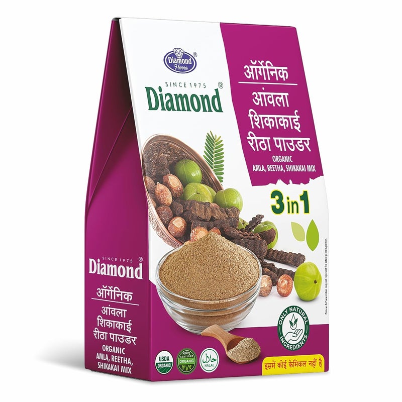 Diamond Herbal Amla Reetha Shikakai Powder Mix 125gPack of 3 - Image 5