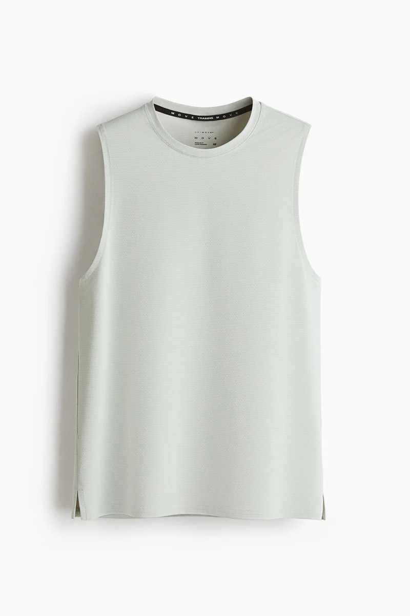 اتش اند ام بلوزة فيست رياضية بقصة عادية من نسيج دراي موف