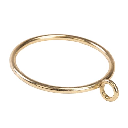 Exselens Curtain Rings with Eyelet for Curtain Rods 2 Inch Inner Diameter Metal Drapery Eyelet Curtain Rings Gold 24 Pcs Exselens - Image 1