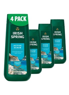 Irish Spring Mens Body Wash Active Scrub Exfoliating Body Wash For Men 20 Fl Oz (Pack Of 4)  - Image 1