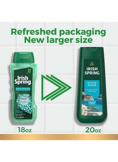 Irish Spring Mens Body Wash Active Scrub Exfoliating Body Wash For Men 20 Fl Oz (Pack Of 4)  - Image 3