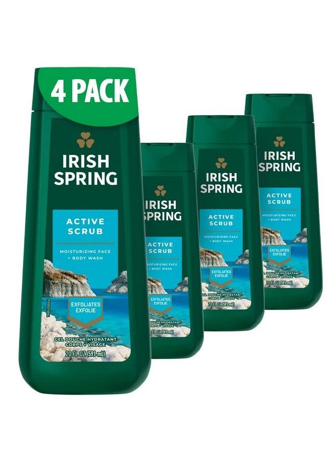Irish Spring Mens Body Wash Active Scrub Exfoliating Body Wash For Men 20 Fl Oz (Pack Of 4)  - Image 2