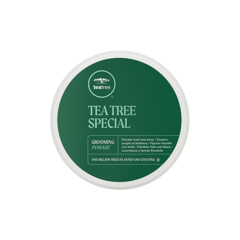 Tea Tree Grooming Pomade Flexible Hold  Shine For All Hair Types Especially Wavy  Curly 3 oz