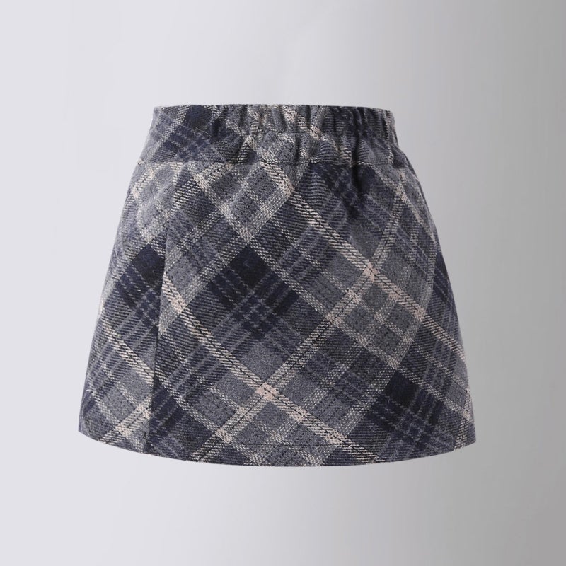 Children'S Stylish High-Waisted Skirt 2026 Girls' Red Woolen Plaid Pencil Skirt Korean Style Girls' Short Skirt - Image 3