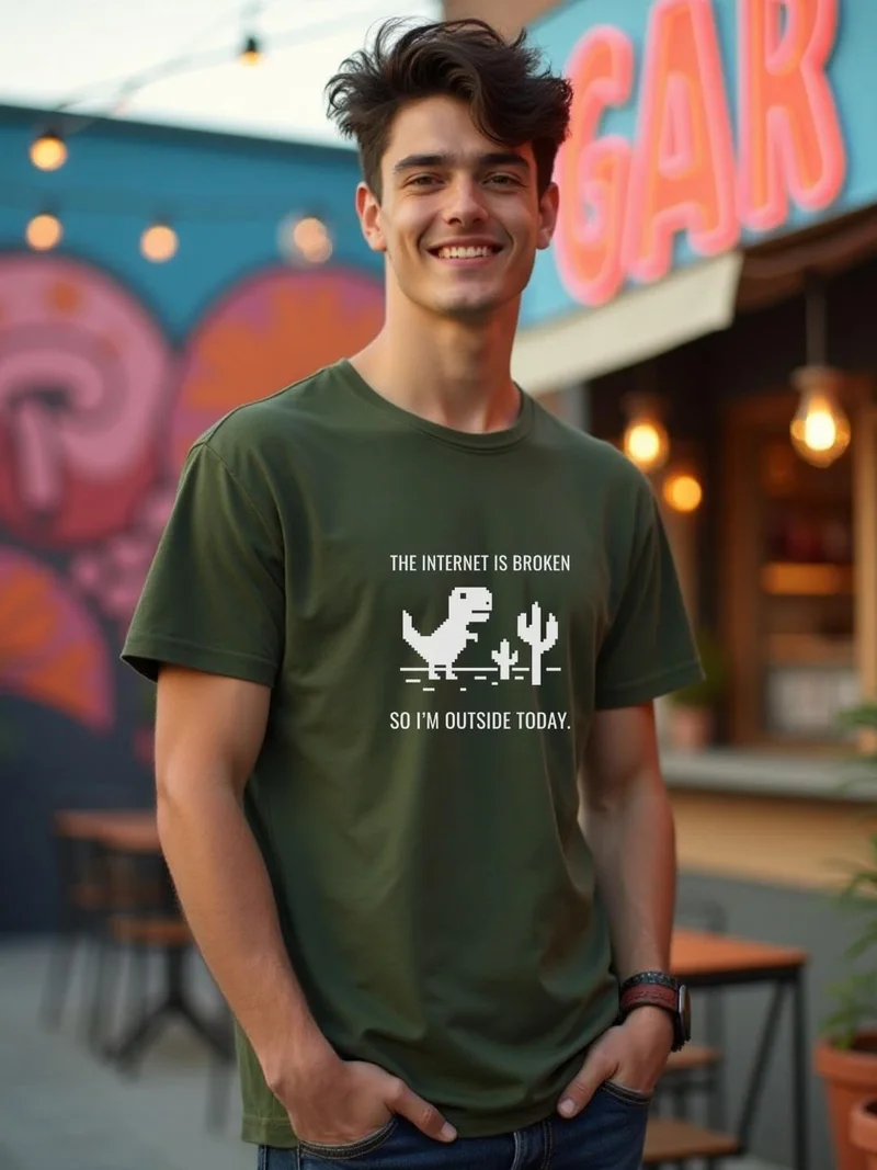 NOBERO Men's Olive Green Cotton T-Shirt for Men