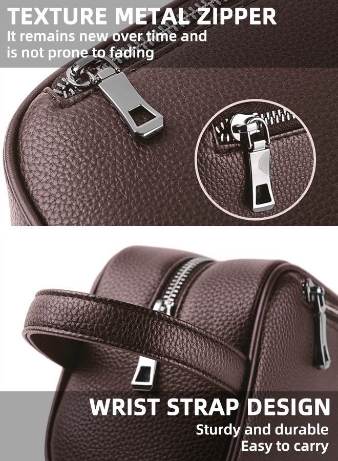 Fashionable Men'S Soft Leather Clutch - Large Capacity Mobile Phone Bag - Simple Casual Bag Made Of Soft High-Quality Leather, Suitable For Business Retro Trend Handbag Upgraded Version Large Capacity Mobile Phone Bag With Multiple Card Slots Brown, Waterproof And Wear-Resistant (Width 24cmx Height 13cm) - Image 5