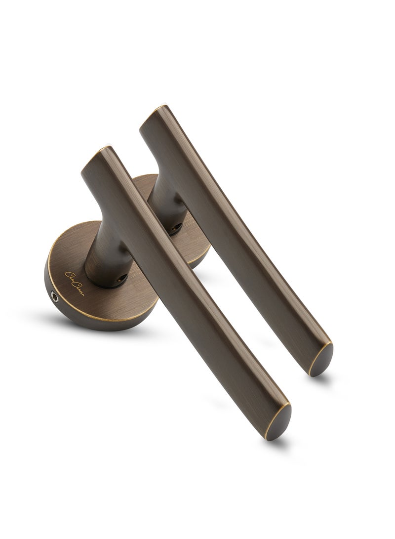 CINCINNO Novus Premium Anti-Rust Brass Door Handle Pair – Durable & Stylish for Home & Office, UV Protection, 2-Year Color & 5-Year Mechanical Warranty, Salt Spray Tested (Dark Antique Brass) - Image 1