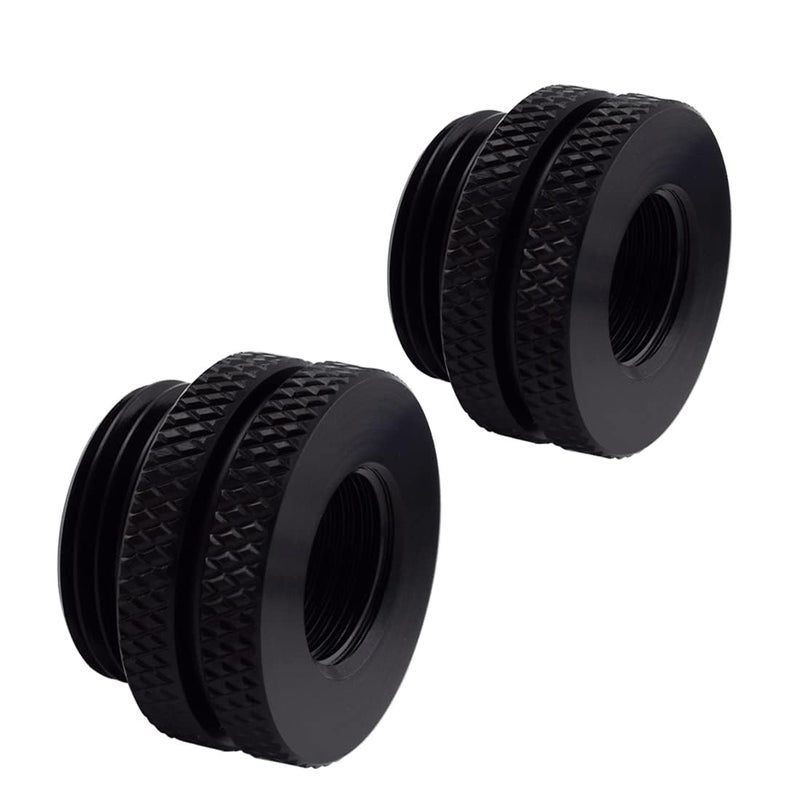 MARRTEUM G14 PassThrough Fittings Extender Connector with Sealed ORing for Computer Water Cooling System Black 2 Pack