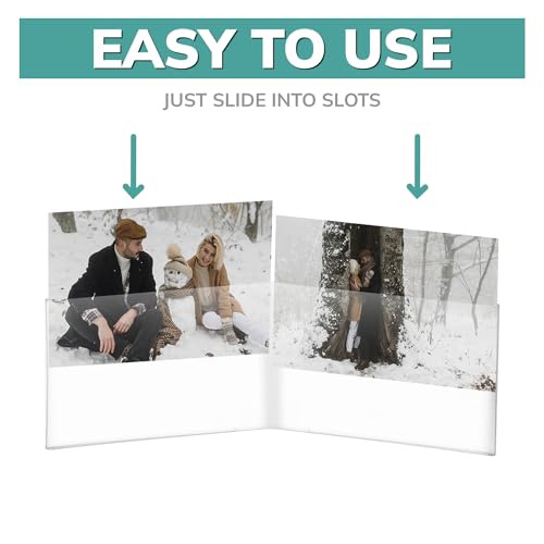 pbf PHOTO BOOTH FRAMES pbf 6x4 Double Picture Frame | 6 x 4 Acrylic Sign Holder | Horizontal Self Standing Sign Holder | Acrylic Stands for Display | Clear Picture Frame, Menu Table Top Stand, Plastic Flyer Holder (6-Pack) - Image 5