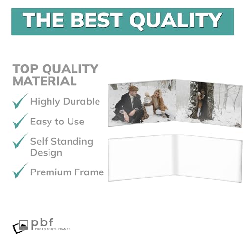 pbf PHOTO BOOTH FRAMES pbf 6x4 Double Picture Frame | 6 x 4 Acrylic Sign Holder | Horizontal Self Standing Sign Holder | Acrylic Stands for Display | Clear Picture Frame, Menu Table Top Stand, Plastic Flyer Holder (6-Pack) - Image 4