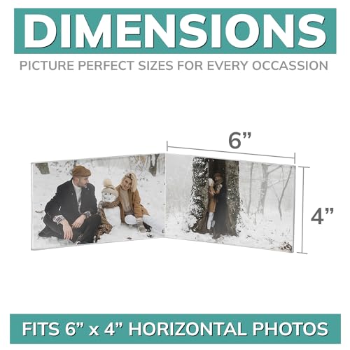 pbf PHOTO BOOTH FRAMES pbf 6x4 Double Picture Frame | 6 x 4 Acrylic Sign Holder | Horizontal Self Standing Sign Holder | Acrylic Stands for Display | Clear Picture Frame, Menu Table Top Stand, Plastic Flyer Holder (6-Pack) - Image 2