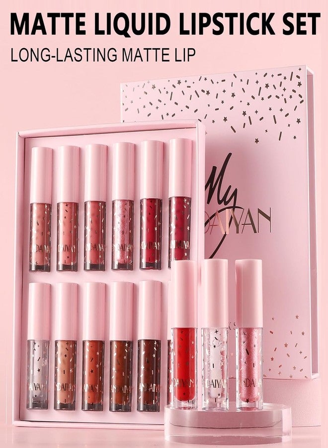 LOBE MIRACLE Matte Velvet Liquid Lipstick Set, 12 Long-Lasting, Waterproof Lip Glosses for Women, Pink (12SetPremium) (Ultra Shades, Set of 12) - Image 3