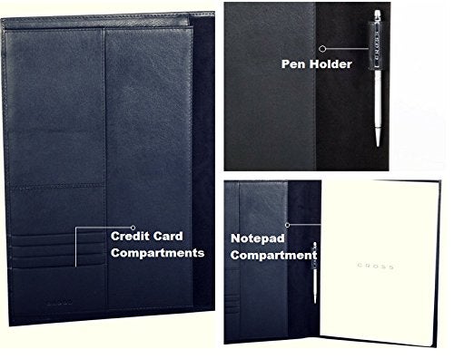 Cross Nylon and Genuine Leather Padfolio/Portfolio Folder - A4 Size Document Organizer & Business Card Holder/Pen Holder (Black) - Image 3