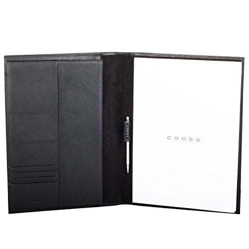 Cross Nylon and Genuine Leather Padfolio/Portfolio Folder - A4 Size Document Organizer & Business Card Holder/Pen Holder (Black) - Image 2