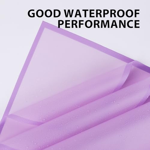 FUHITIM 20 Sheets Flower Wrapping Paper - Waterproof Floral Bouquet Packaging Paper for DIY Crafts，Florist Supplies Packaging Paper for Wedding Birthday Gift (Translucent Lilac Purple) - Image 3
