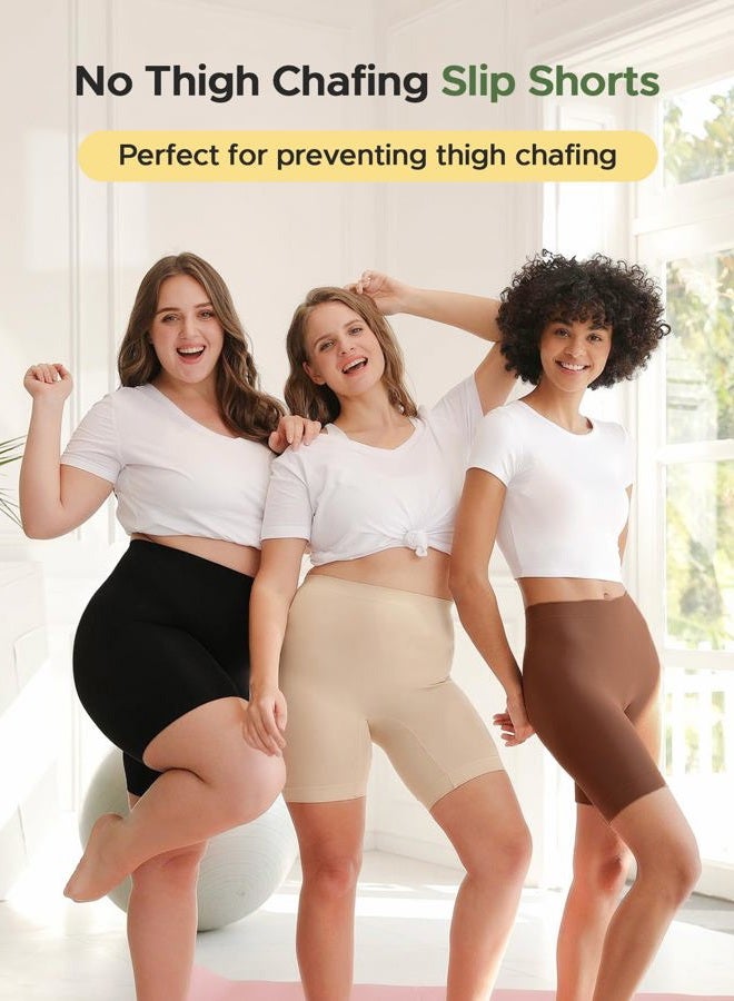 INNERSY شورتات نسائية قصيرة تحت الفساتين عالية الخصر صيفية 3-pack (أسود، متوسط) - Image 5