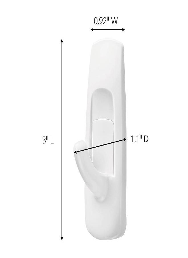 Command Command Medium Utility Hooks, Damage Free Hanging Wall Hooks with Adhesive Strips, No Tools Wall Hooks for Hanging Organizational Items in Living Spaces, 9 White Hooks and 12 Command Strips  - Image 1