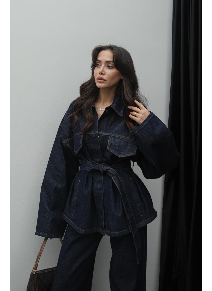 Havoş Dark Navy Blue Denim Suit  - Image 5