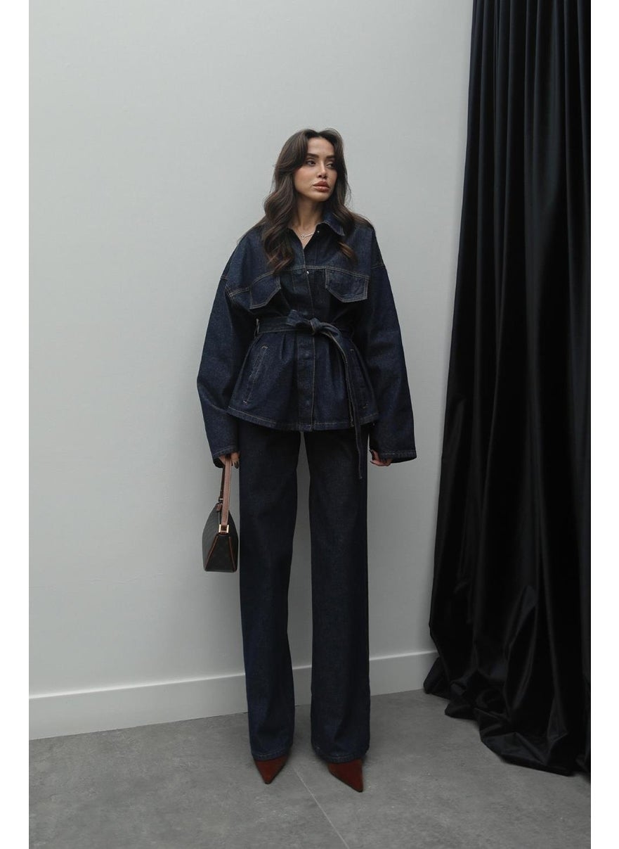 Havoş Dark Navy Blue Denim Suit  - Image 3
