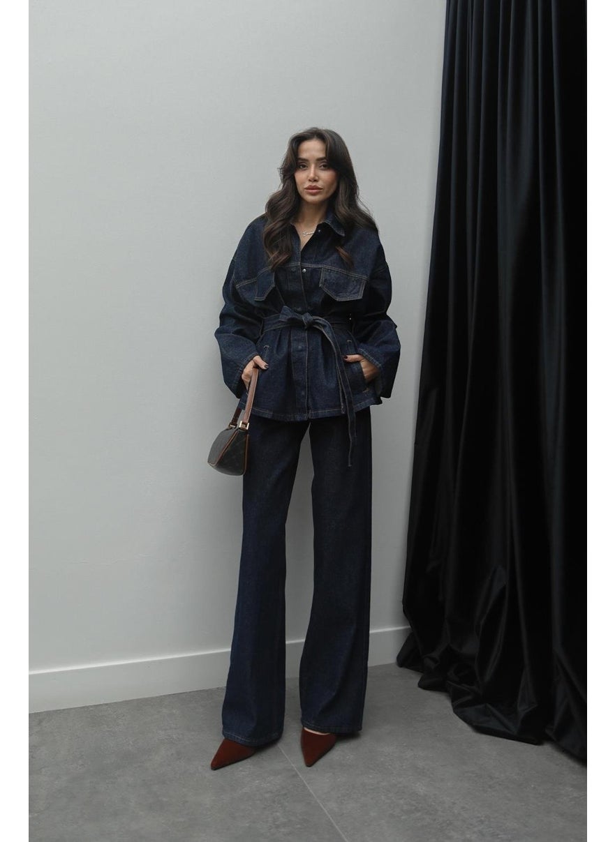 Havoş Dark Navy Blue Denim Suit  - Image 1