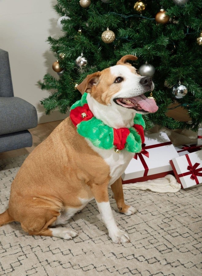 Midlee Red/Green Christmas Plush Bell Collar (Large)-Stretchy Holiday Dog Accessory - Image 5