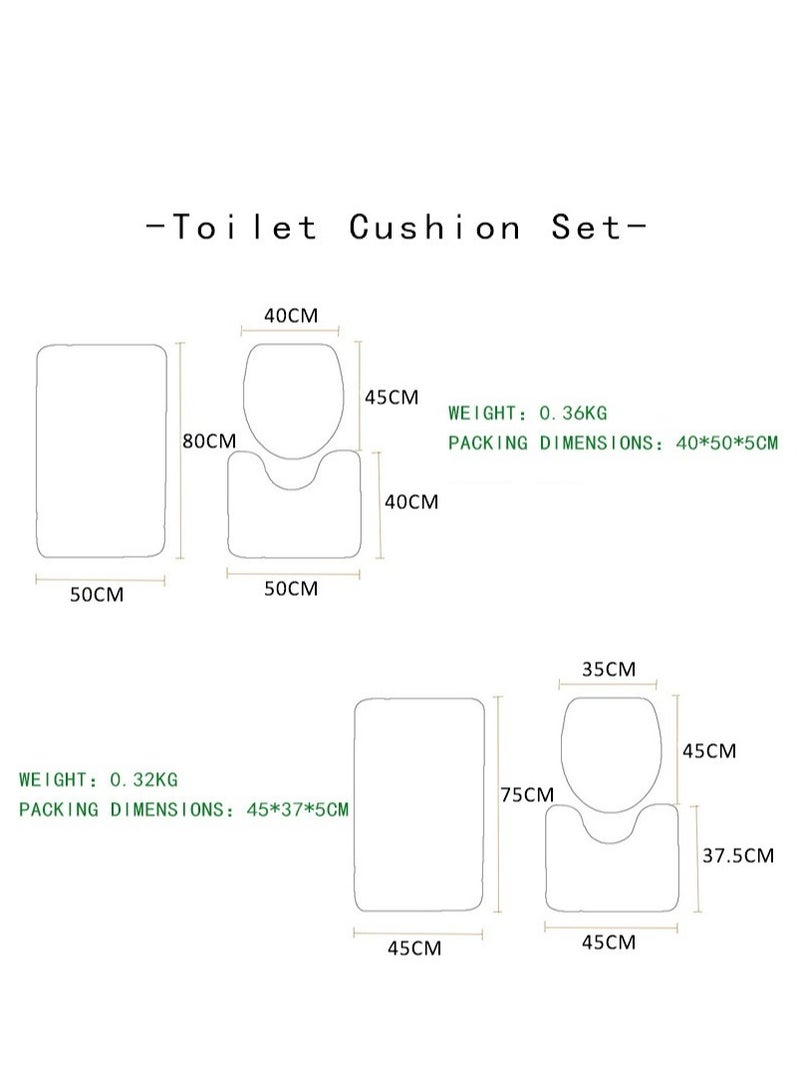 Bluejw Marble Bathroom Rug Set,3 Pieces Bath Mats Set For Bathroom,Vintage Style Non-Slip Washable Cover Floor Rug Decorations For Kitchen Bathroom Bedroom - Image 3