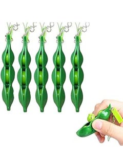 Generic Rmeet Stress Relief Keychain, 5 Pack Squeeze Bean Fidget Toys Squishy Soybean Pendant Squeeze-a-Bean Fidget Bean Toy to Reduce Anxiety and Stress 