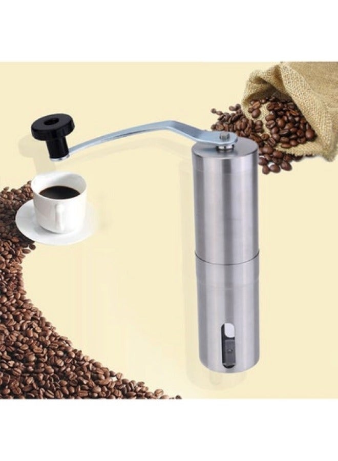 Coffee Bean Grinder Silver Black 18x4.5 cm, Stainless Steel Hand Grinder - Image 3