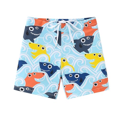 YAGATA Boys Swim Trunks Toddler Boy Swim Trunks Toddler Beach Shorts Swimsuit Stretch Quick Dry Swim Shorts Dark Blue M 2-3T - Image 1