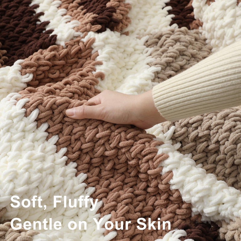Knyteruna #6 Super Bulky Blanket Yarn for Crocheting - 4 Skeins(Each 10.5oz/300g, 220yds/201m), Chunky Chenille Thick Plush Big Soft Yarn for Crocheting Knitting Blankets, Khaki - Image 4
