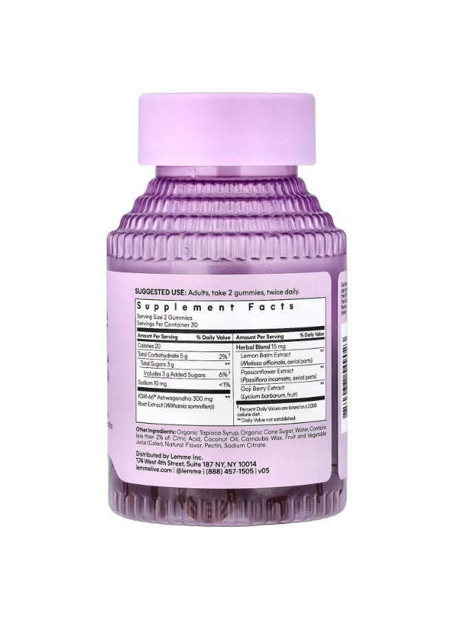 Lemme Chill, Ashwagandha Gummies, Mixed Berry, 60 Gummies - Image 2