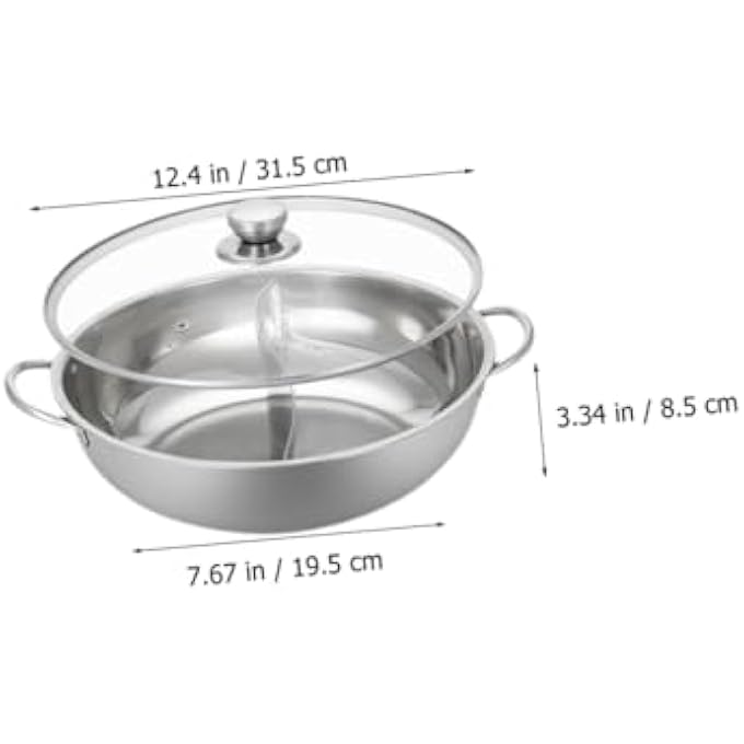 LABRIMP 1 Set Stainless Steel Mandarin Duck Pot Kitchen Hot Pot Stainless Steel Stock Pot DoubleFlavor Hot Pot Chinese Style Hot Pot Divided Hot Pot Cooker Divided Hot Pot Pan Cooking Pot - Image 5
