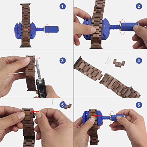 AIYIBEN Wooden Watch Band 42mm 44mm 45mm 49mm with Stainless Steel Butterfly Buckle Compatible for iWatch Ultra 2 SE Series 9 8 7 6 5 4 3 2 1(Walnut) - Image 4