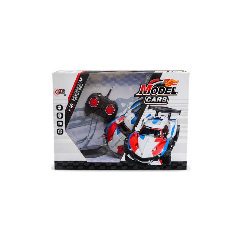 GTR Remote Control Racing Car Toy for Boys, Red, White and Blue RC Model Car with Controller - Image 1