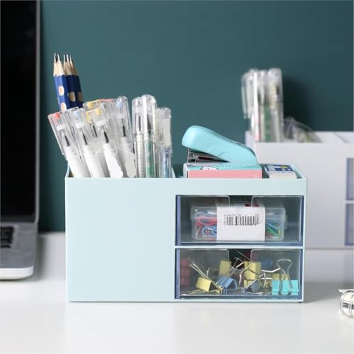SAMVARDHAN Desk Storage Box -Table stylish Holder for office, Desktop organizer, Stationery Organizer Box with DIY Stickers (Random Color) - Image 3