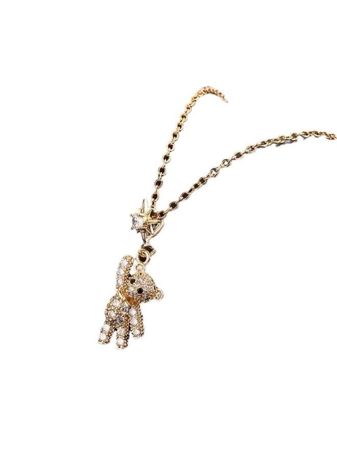 Goolsky Full Zircon Bear Pendant Necklace – Trendy Luxury Women’s Jewelry, Full Zircon Bear Pendant, Daily Wear/Gifting for Girls, Sparkling Detail, Non-Fading - Image 4
