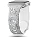 SuperNaNa Floral Engraved Bands Compatible with Apple Watch Band 41mm 40mm 44mm 45mm 42mm 38mm 46mm 49mm for WomenCute Flower iWatch Bands Soft Silicone Sport Strap for iWatch Series SE 10 9 8 7 6 5 4 3 2 1 - Image 2