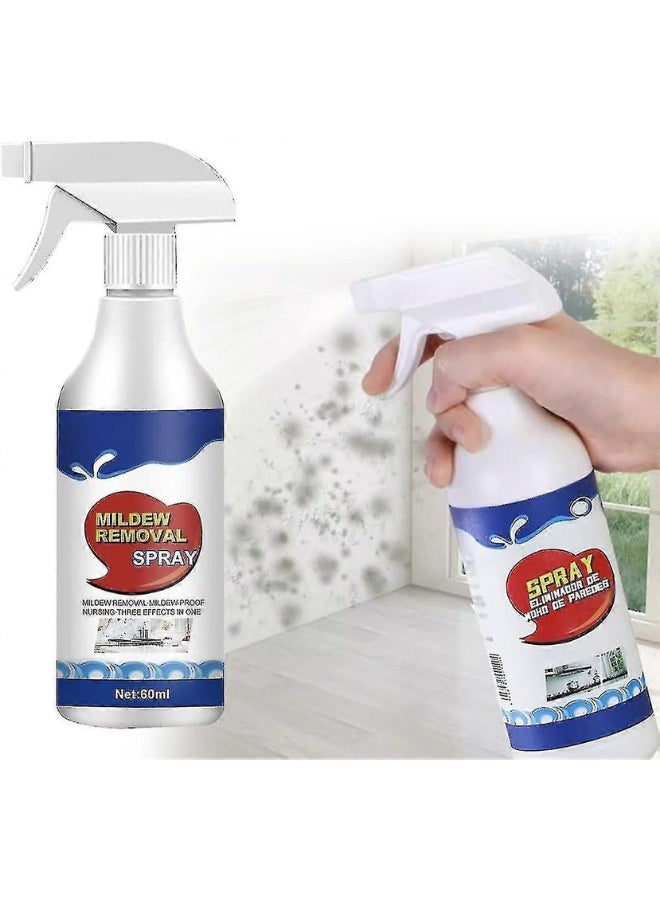 JUE-FISH Powerful Mold and Mildew Remover Spray 60ml - Cleanser and Purifier for walls and surfaces from the effects of moisture - Spray for cleaning ceramics, tiles, bathroom and kitchen grout - Fast-acting formula to eliminate bacteria and unpleasant odors caused by mold. - Image 1