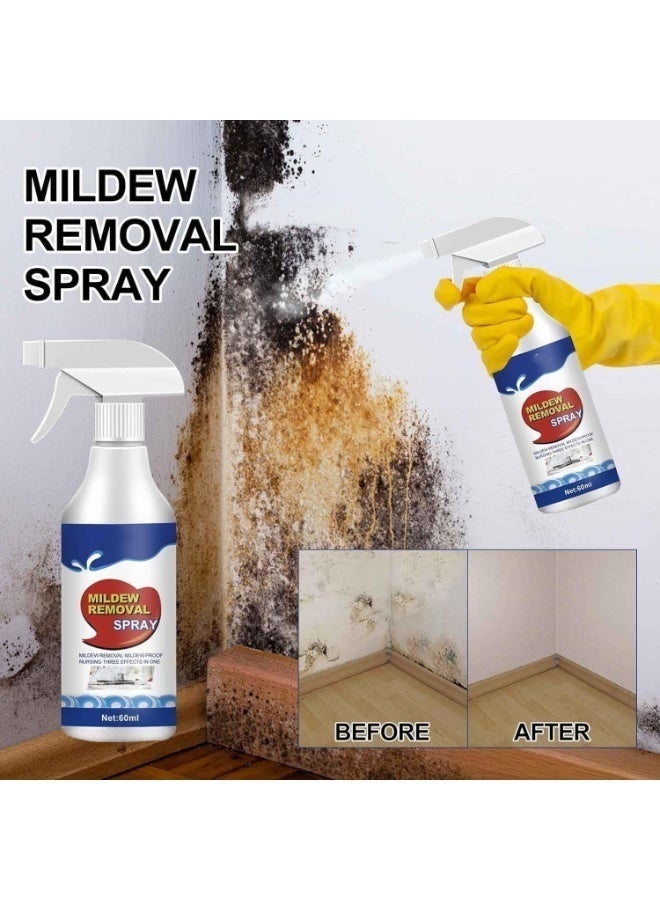 JUE-FISH Powerful Mold and Mildew Remover Spray 60ml - Cleanser and Purifier for walls and surfaces from the effects of moisture - Spray for cleaning ceramics, tiles, bathroom and kitchen grout - Fast-acting formula to eliminate bacteria and unpleasant odors caused by mold. - Image 2