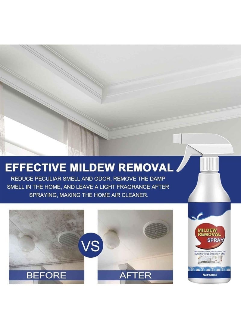 JUE-FISH Powerful Mold and Mildew Remover Spray 60ml - Cleanser and Purifier for walls and surfaces from the effects of moisture - Spray for cleaning ceramics, tiles, bathroom and kitchen grout - Fast-acting formula to eliminate bacteria and unpleasant odors caused by mold. - Image 3