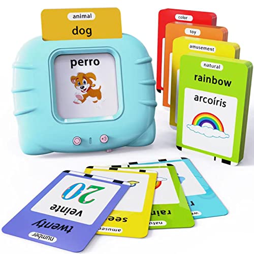 Lapare Spanish and English Bilingual Audible Flash Cards Toy with Music Learn Spanish and English for Kids Nias Nios Bebes - Image 1