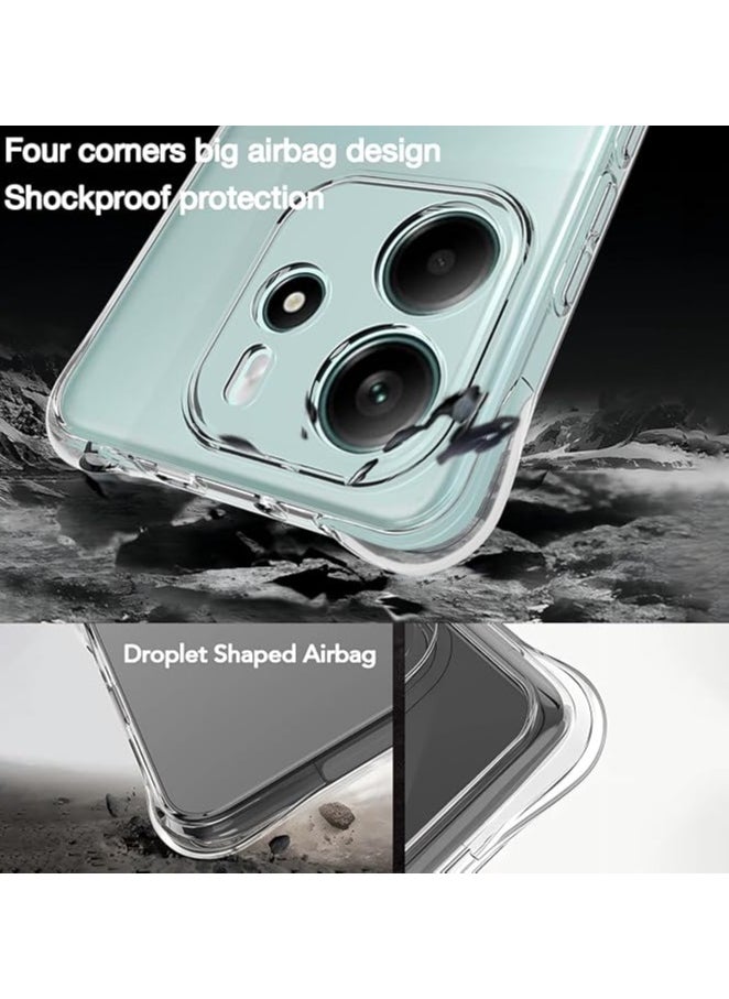 Generic Case for Xiaomi Redmi Note 14 4G Clear TPU Four Corners Protection Cover Transparent Soft funda  - Image 3