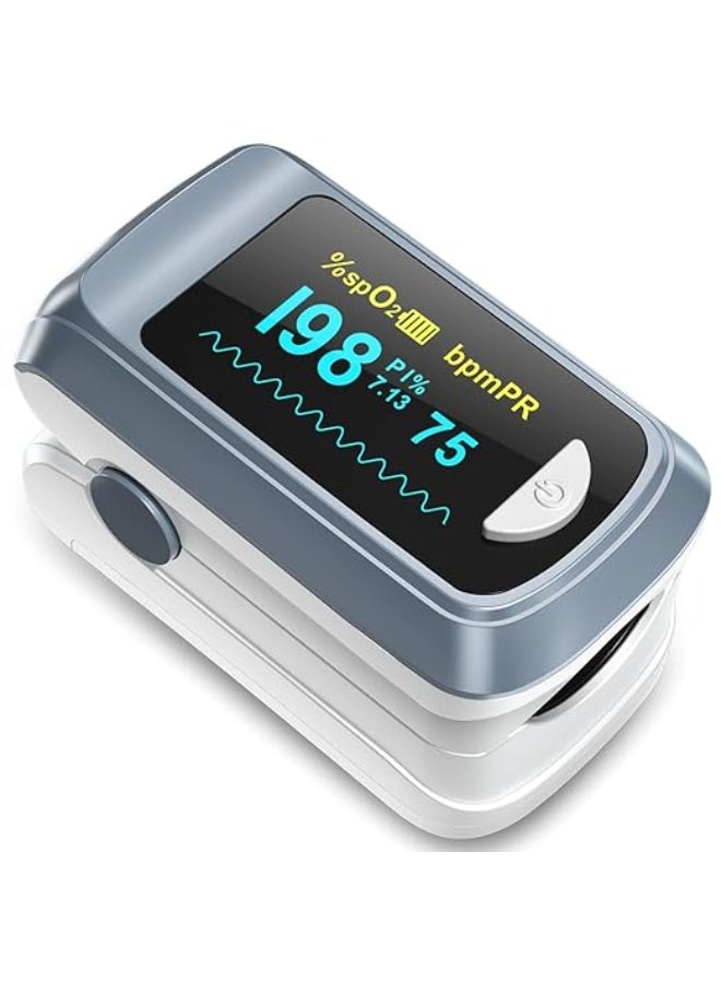Fingertip Pulse Oximeter - Quick Read SpO2 & Heart Rate Monitor with OLED Display - Accurate Oxygen Meter for Daily Use (Batteries Included) - Image 1