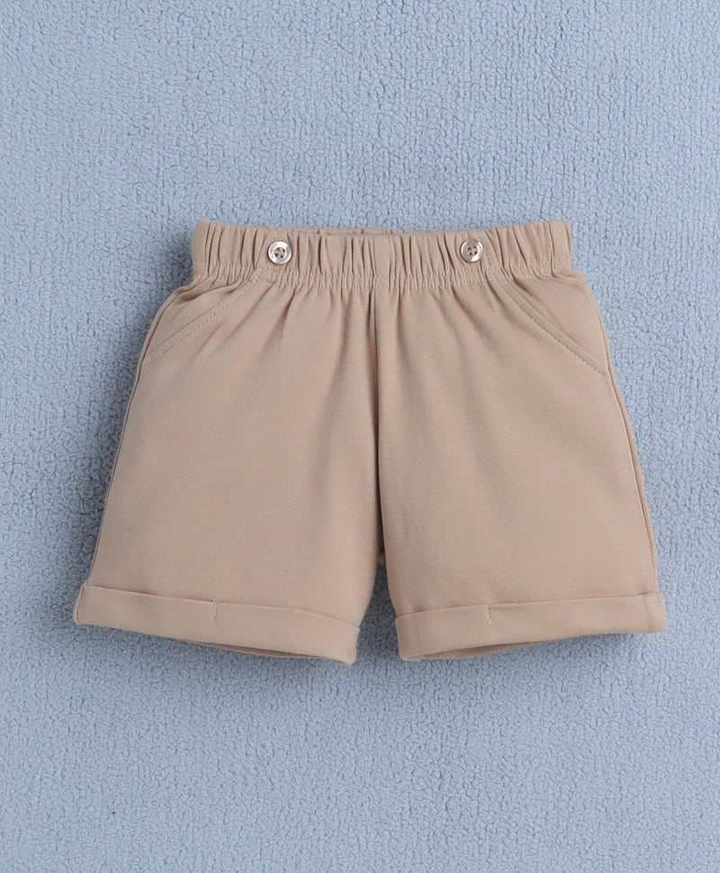 BUMZEE Boys Cotton Half Sleeves Shirt & Short Set With Bow Suspender & Cap White & Beige - 6-12 Months (Peb10529C-wht) - Image 4
