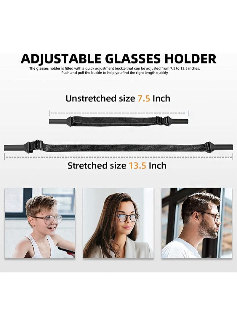 Aikanbo Adjustable Elastic Glasses Strap, 3pcs Universal Glasses Strap, Men's Tow Sports Glasses Strap, Sunglasses Strap, Kid's Glasses Strap, Ladies Glasses Strap, Free 20 Pairs Glasses Nose Bridge Support  - Image 3