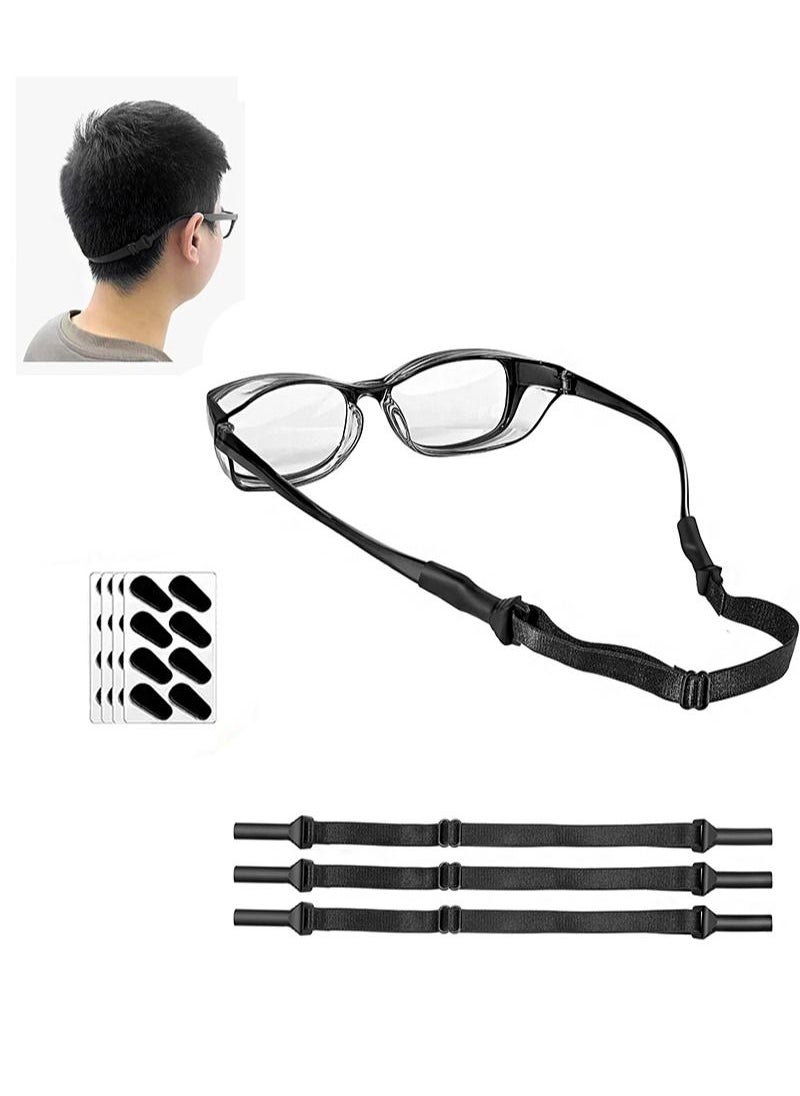 Aikanbo Adjustable Elastic Glasses Strap, 3pcs Universal Glasses Strap, Men's Tow Sports Glasses Strap, Sunglasses Strap, Kid's Glasses Strap, Ladies Glasses Strap, Free 20 Pairs Glasses Nose Bridge Support  - Image 1